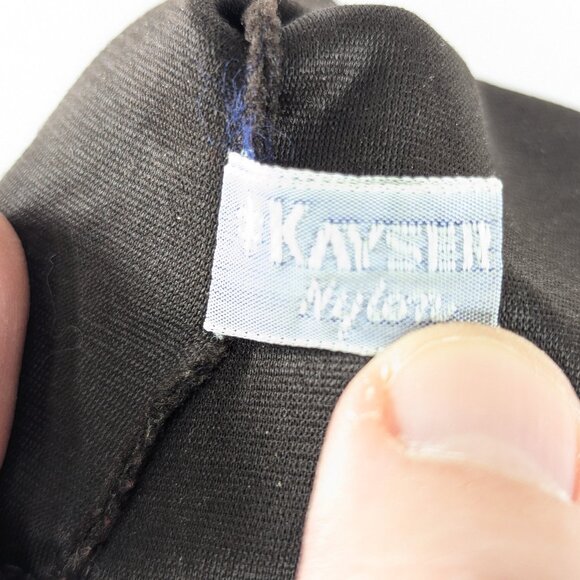 Vintage KAYSER Canadian dark brown fabric opera gloves size 7.5 - Picture 3 of 13